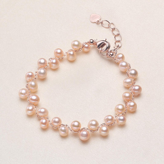 Beautiful Freshwater Pearl Waved Bracelet