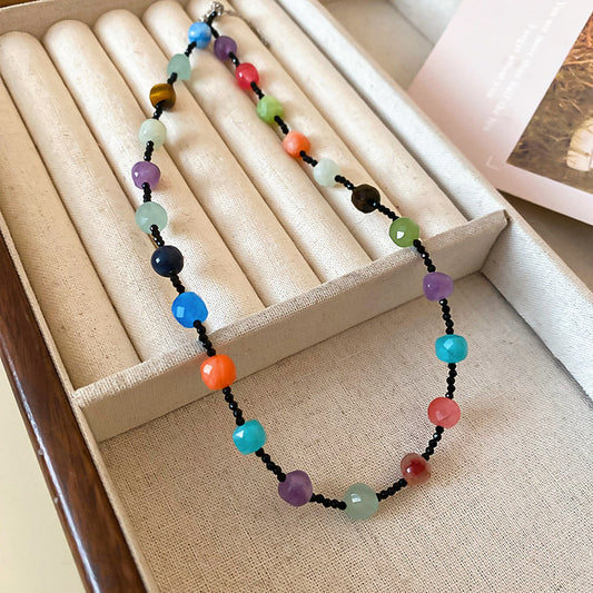 Beautiful Natural Multicolor Stone Necklace