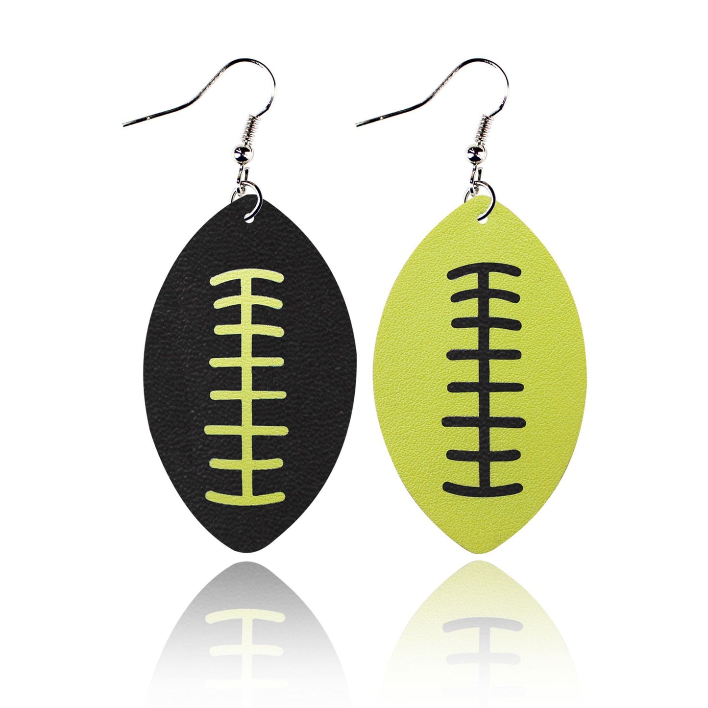 Sporty Leather Football Earrings