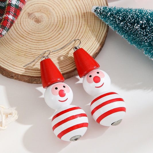 Adorable snowman Wood Earrings