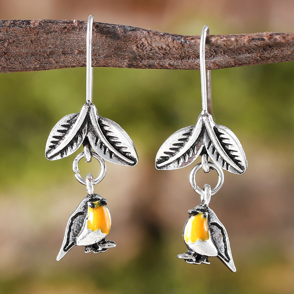 Adorable Antique Bird Earrings