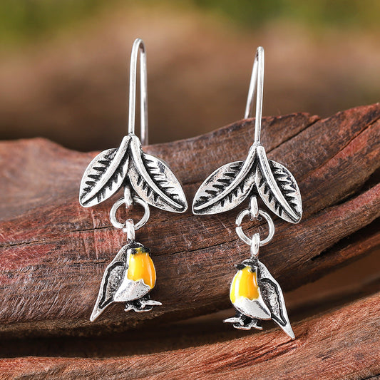 Adorable Antique Bird Earrings