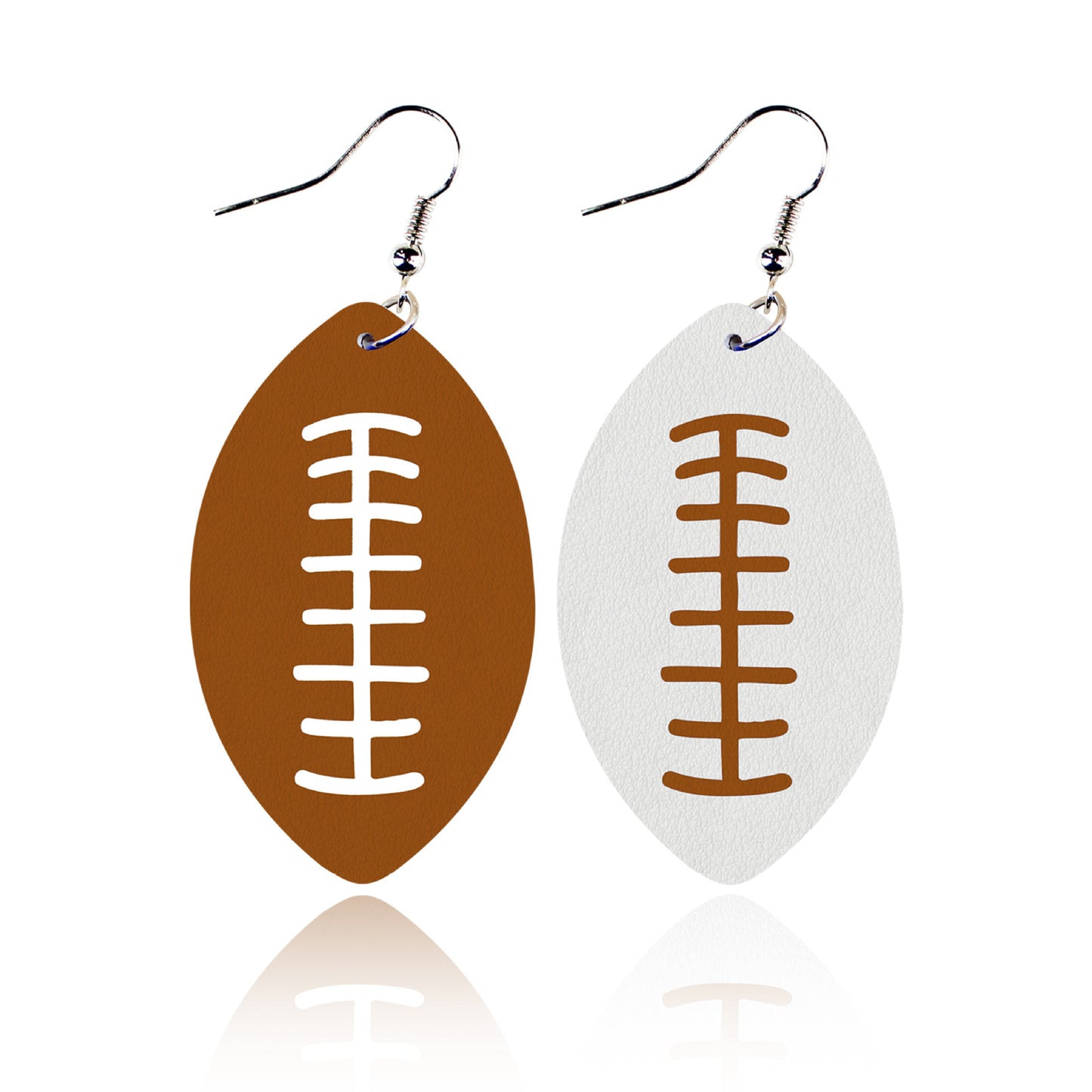 Sporty Leather Football Earrings